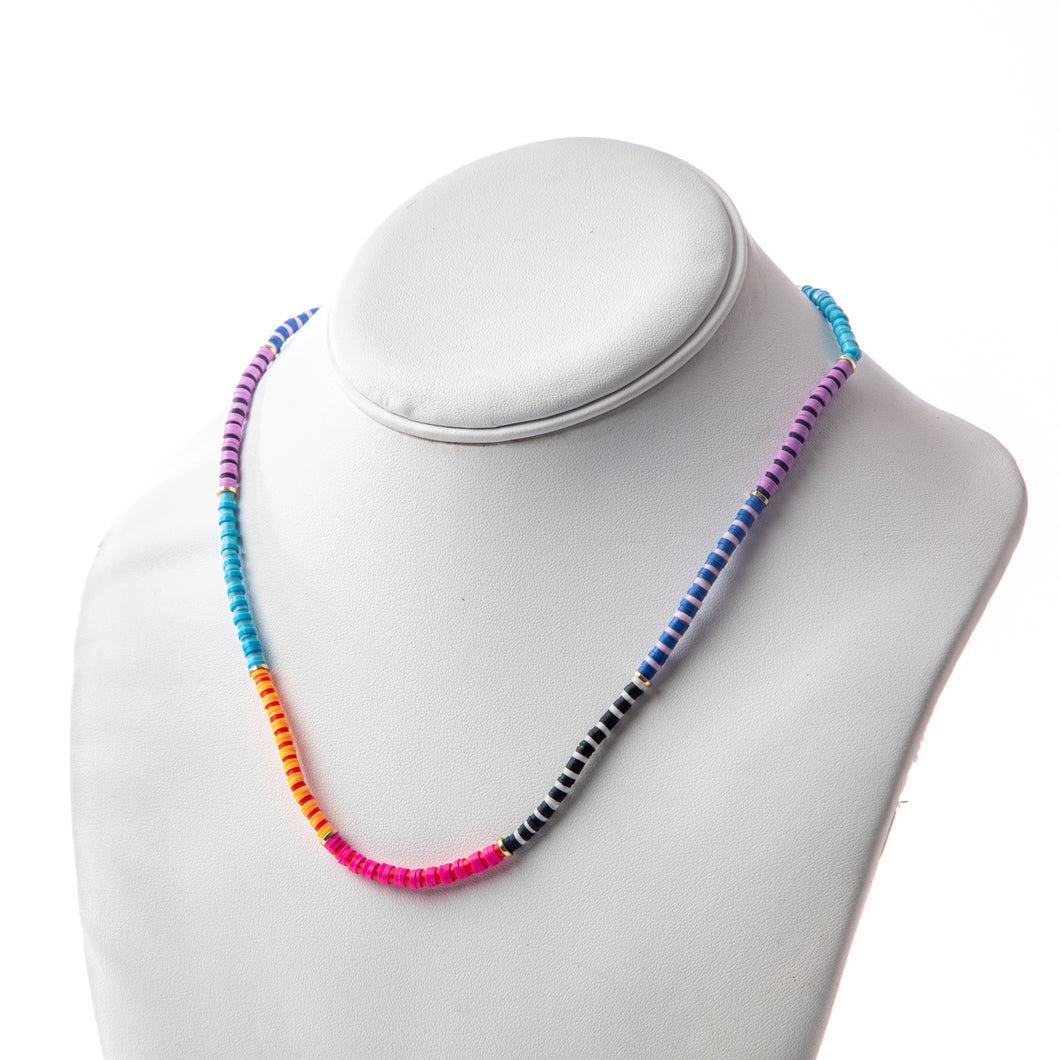 Seaside Skinny Necklace- Colorblock