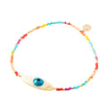 Caryn Lawn Rainbow Oval Evil Eye Stretch Bracelet