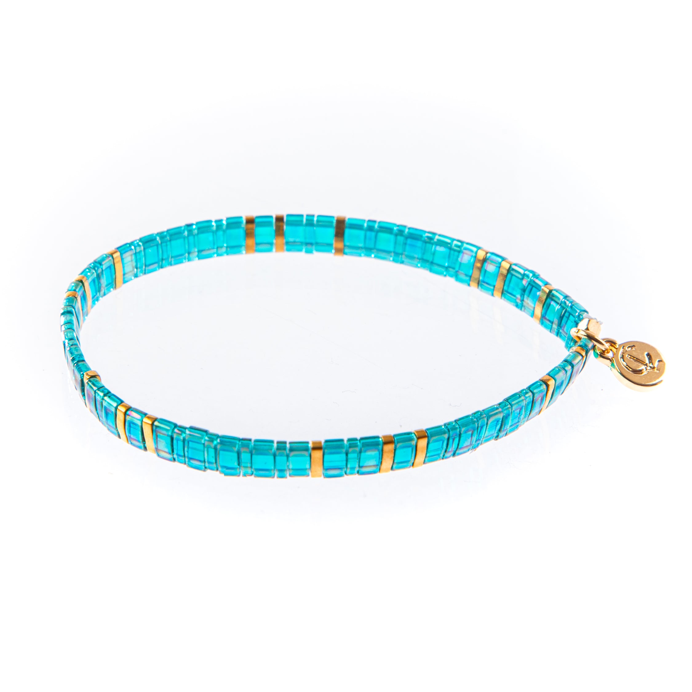 Caryn Lawn Supernova- Skinny Clear Turq/Gold