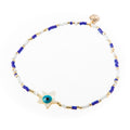 Caryn Lawn Seed Bead Star Evil Eye Stretch Bracelet Royal