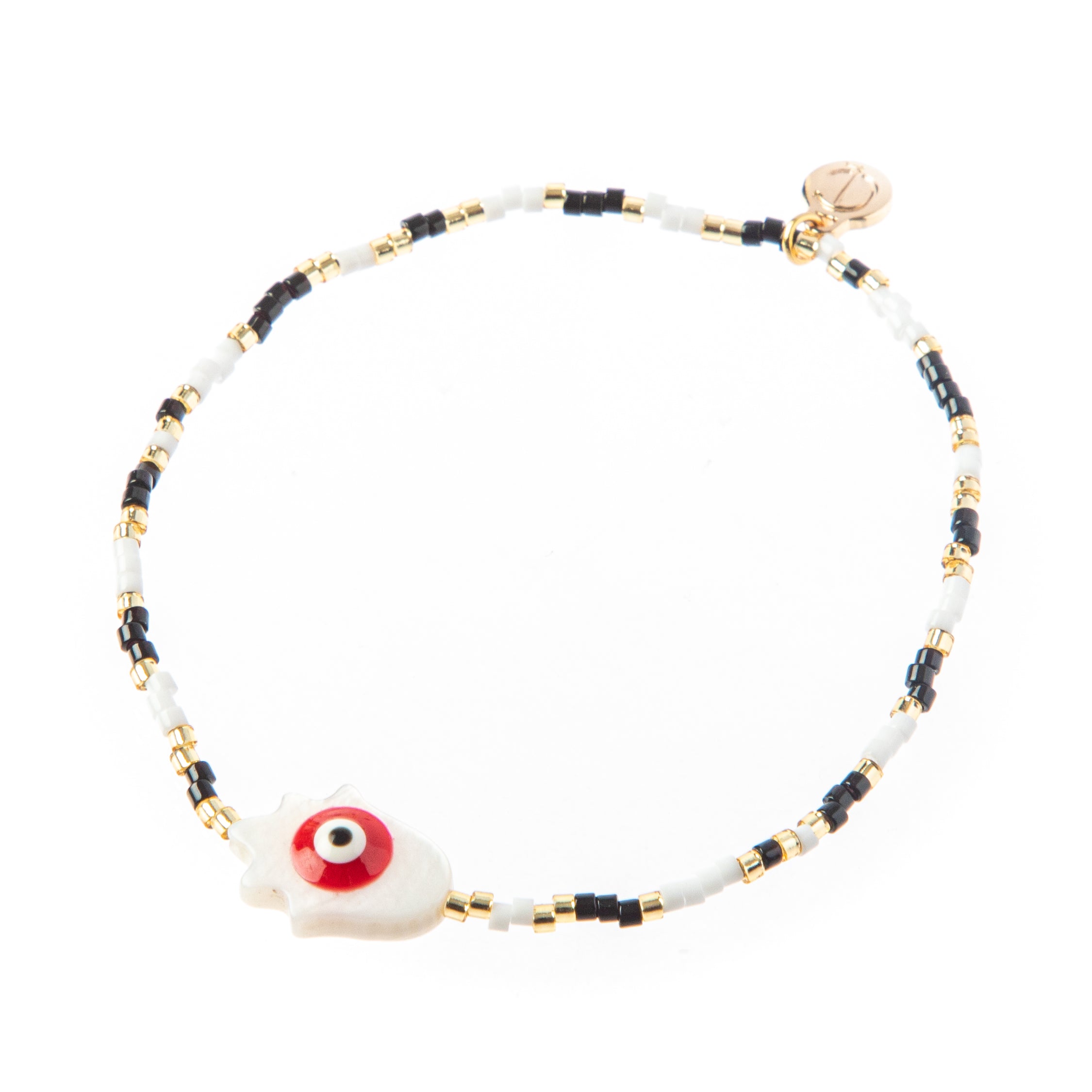 Caryn Lawn Seed Bead Hamsa Stretch Bracelet