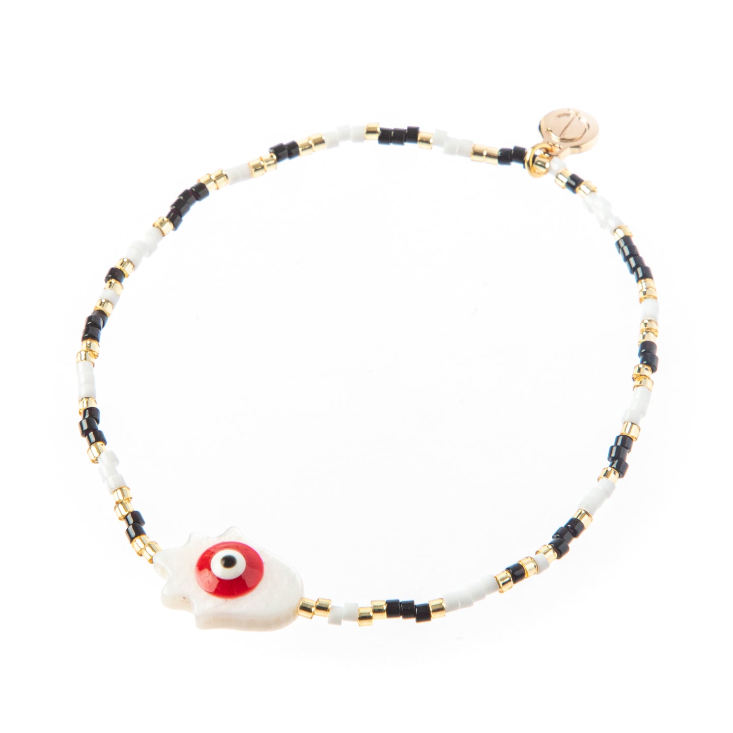 Caryn Lawn Seed Bead Hamsa Stretch Bracelet