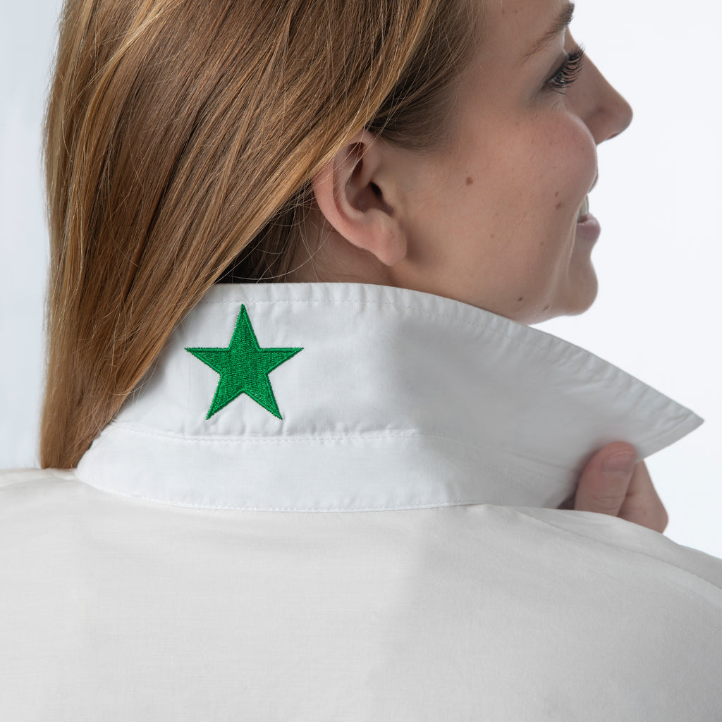 Caryn Lawn Preppy Star Shirt - Green