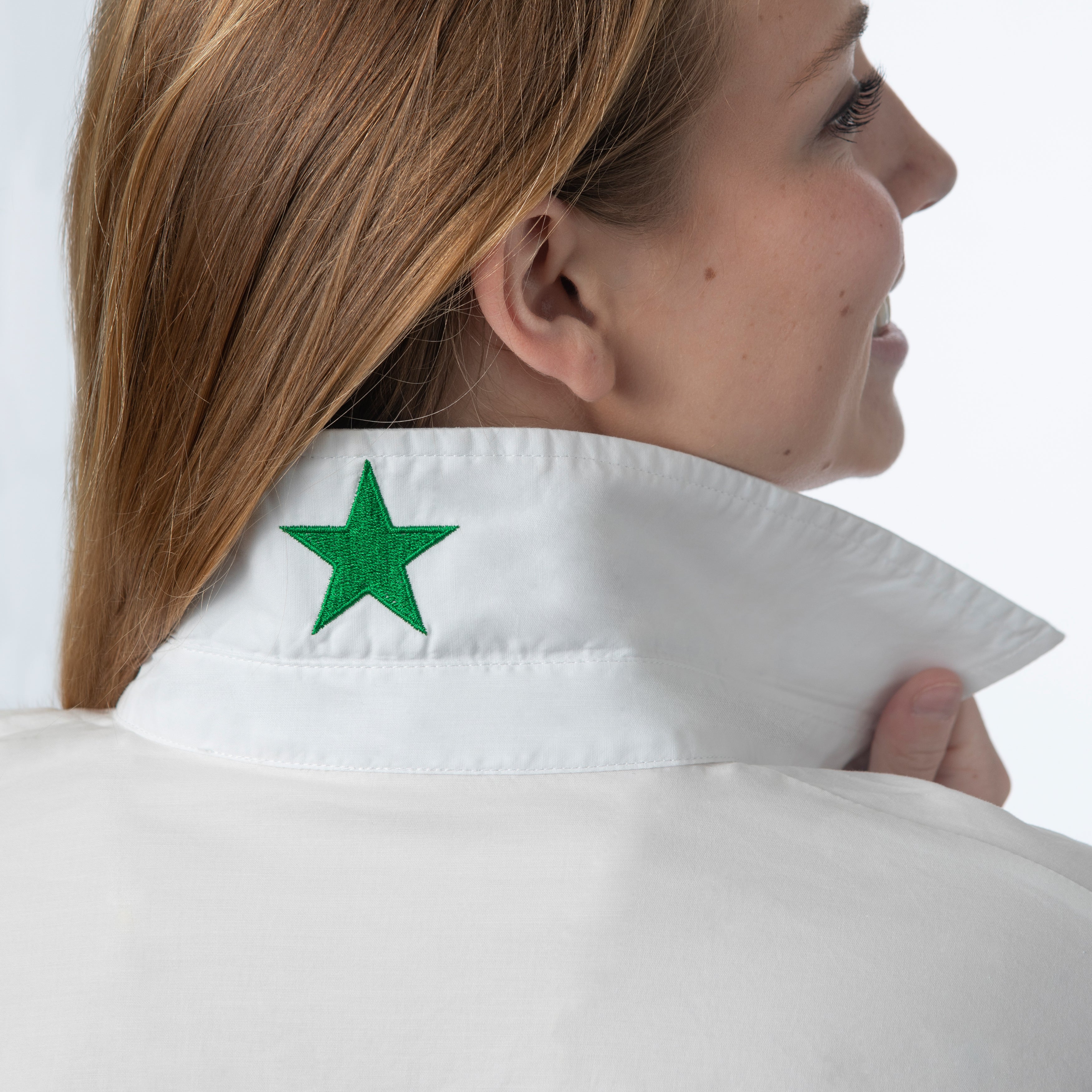 Caryn Lawn Preppy Star Shirt - Green