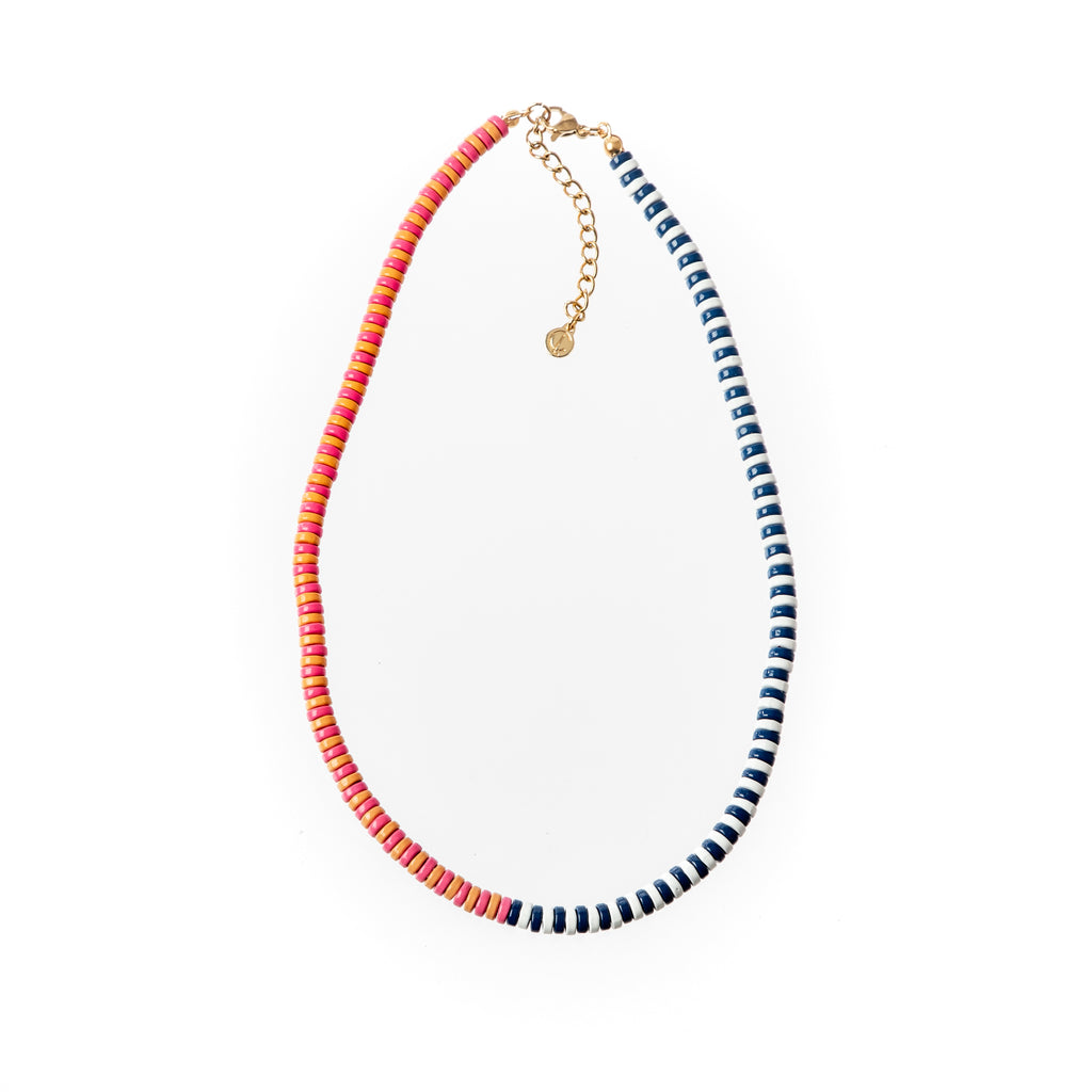 Caryn Lawn Laguna Duo Necklace- Navy/Orange