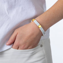 Load image into Gallery viewer, Tile Bead Bracelet - White/Gold