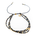 Caryn Lawn Triple Strand Bracelet - Black/Gold