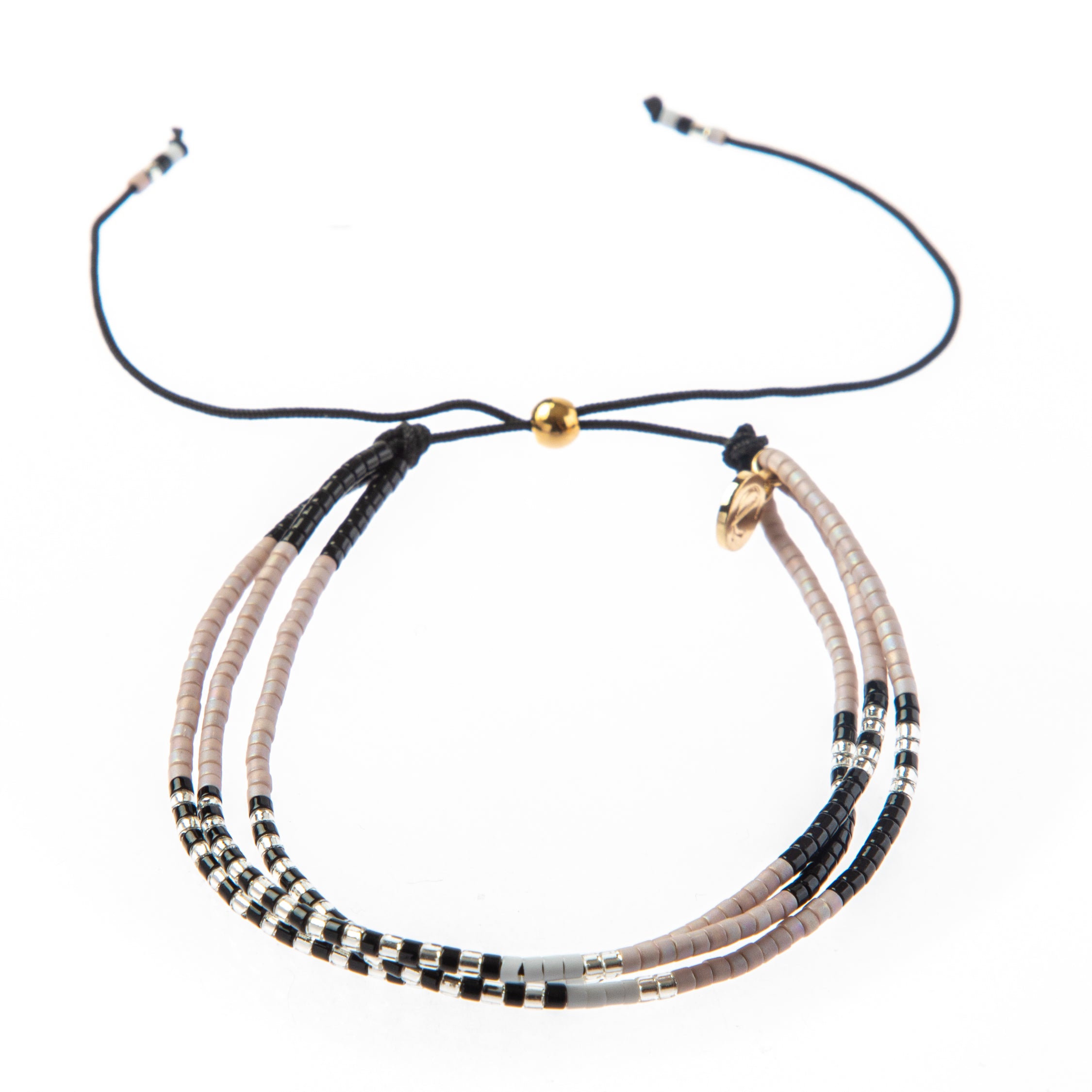 Caryn Lawn Triple Strand Black/Taupe