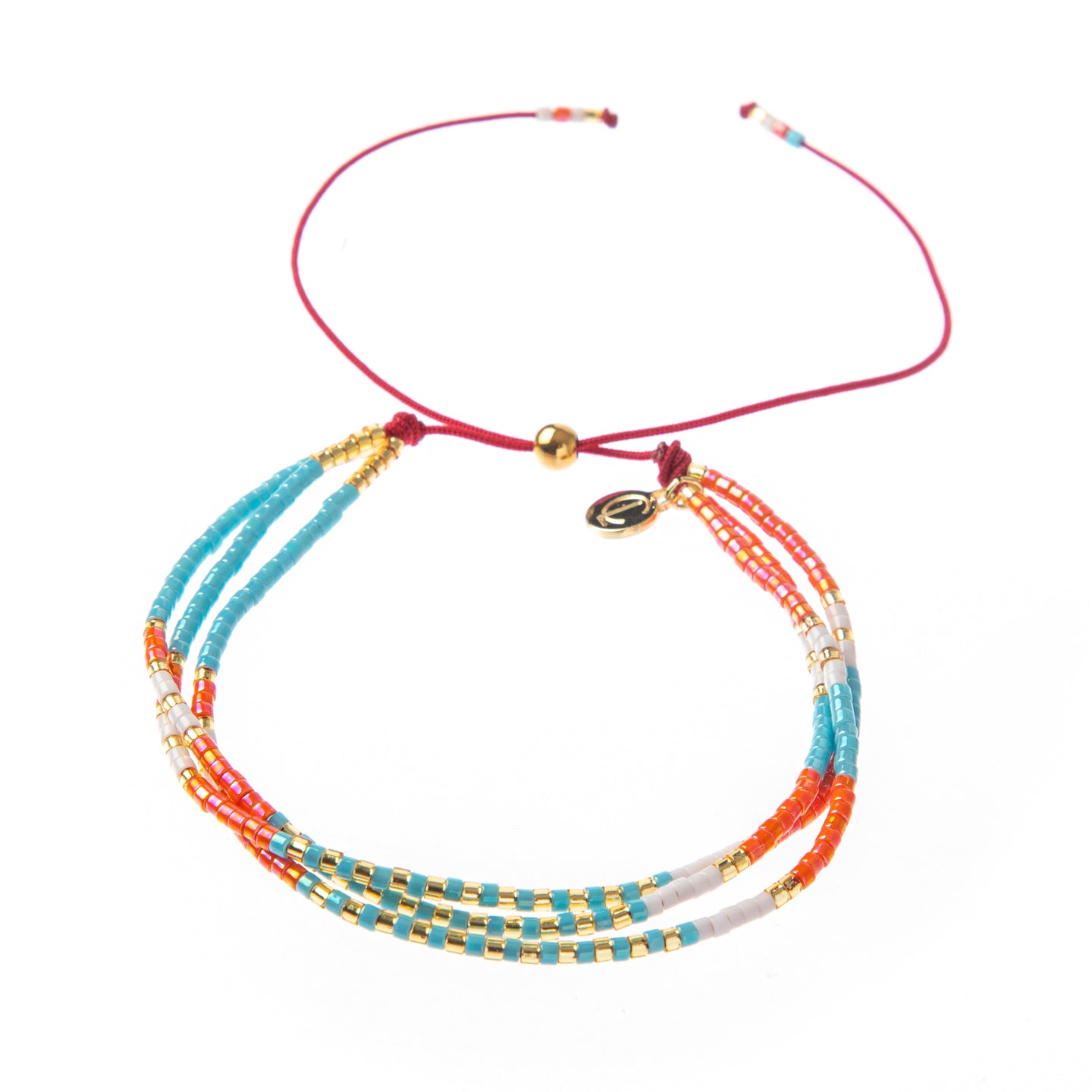 Caryn Lawn Triple Strand Bracelet - Coral