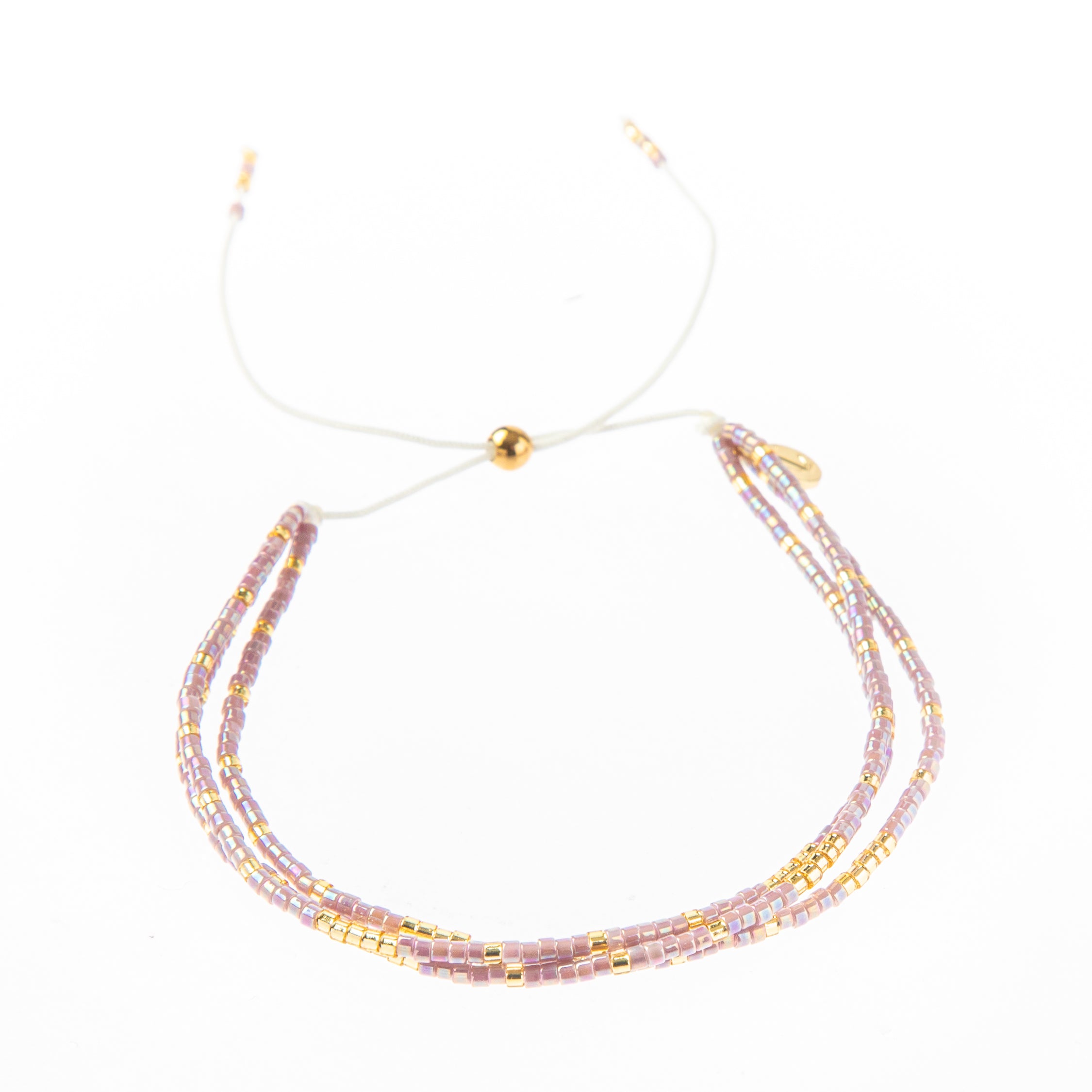 Caryn Lawn Triple Strand Bracelet - Lavender/Gold