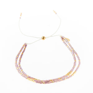 Caryn Lawn Triple Strand Bracelet - Lavender/Gold