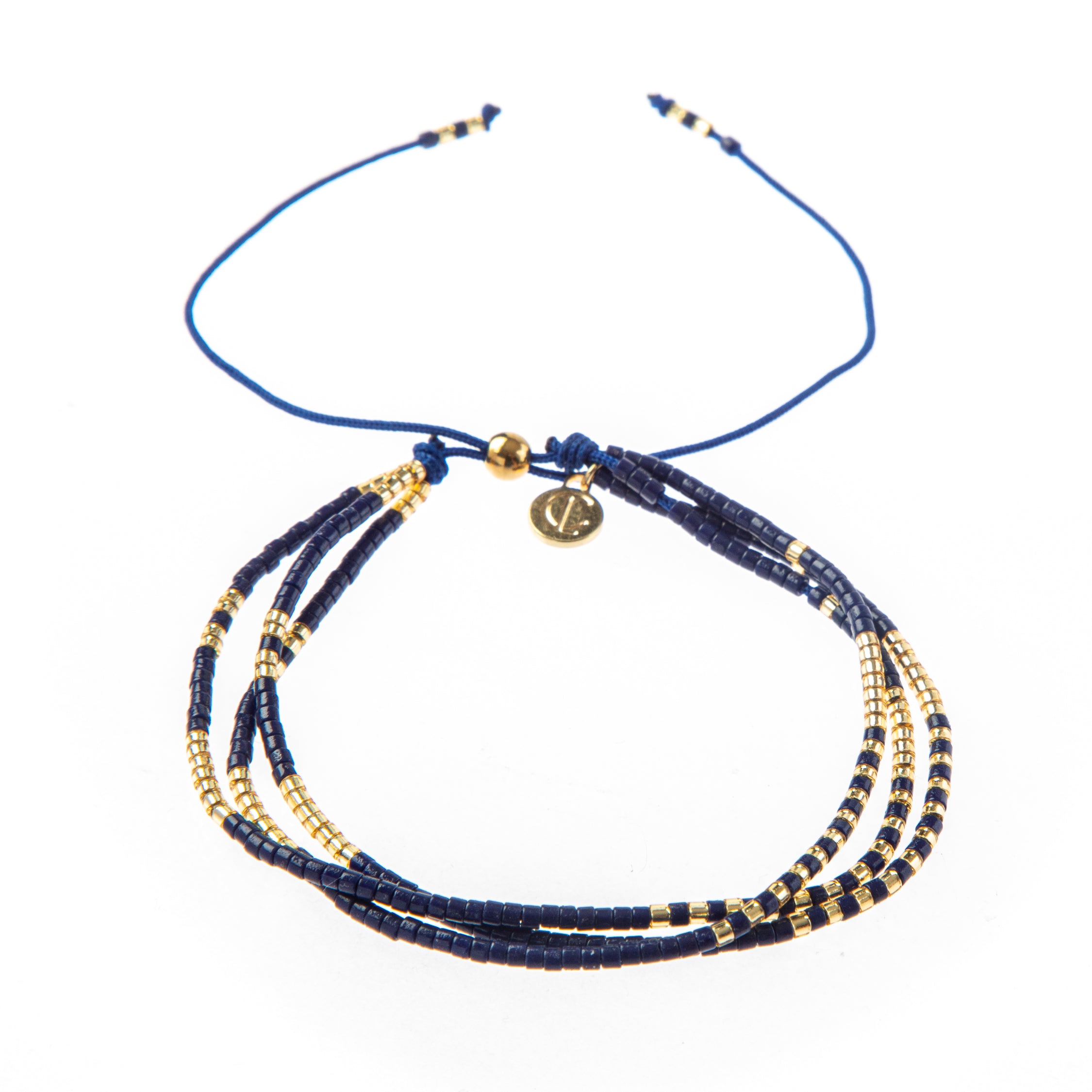 Caryn Lawn Triple Strand Bracelet- Navy