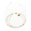 Caryn Lawn Triple Strand Bracelet - White/Gold