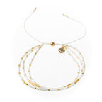 Caryn Lawn Triple Strand Bracelet - White/Gold