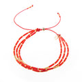 Caryn Lawn Triple Strand Bracelet- Red