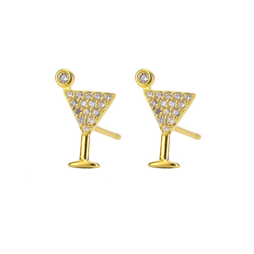 Stud earrings- Martini Glass
