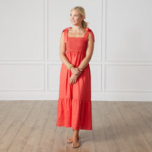 Load image into Gallery viewer, Caryn Lawn Lily Dress Coral
