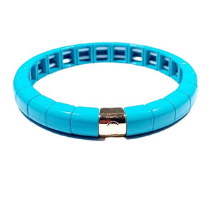 Tile Tube Bracelet - Aqua