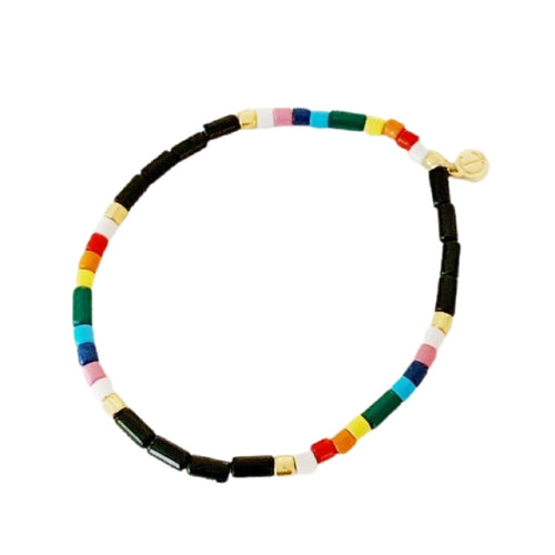 Seashore Tube Bracelet- Black Rainbow