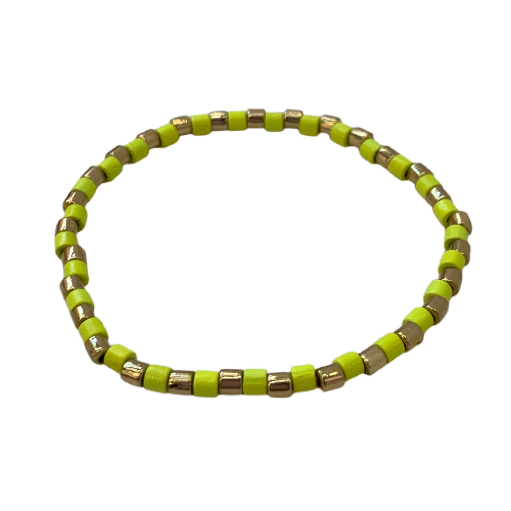 Caryn Lawn Seashore Tube Bracelet- Neon Yellow/Gold