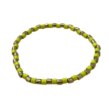 Load image into Gallery viewer, Caryn Lawn Seashore Tube Bracelet- Neon Yellow/Gold