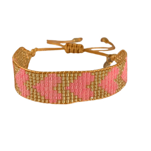 Pink heart friendship bracelet