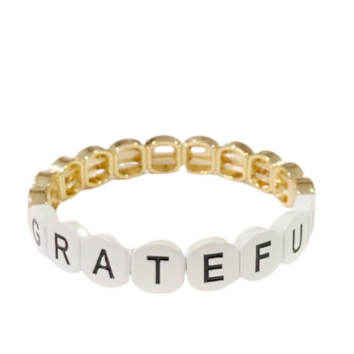 Word Tile Bracelet- Grateful