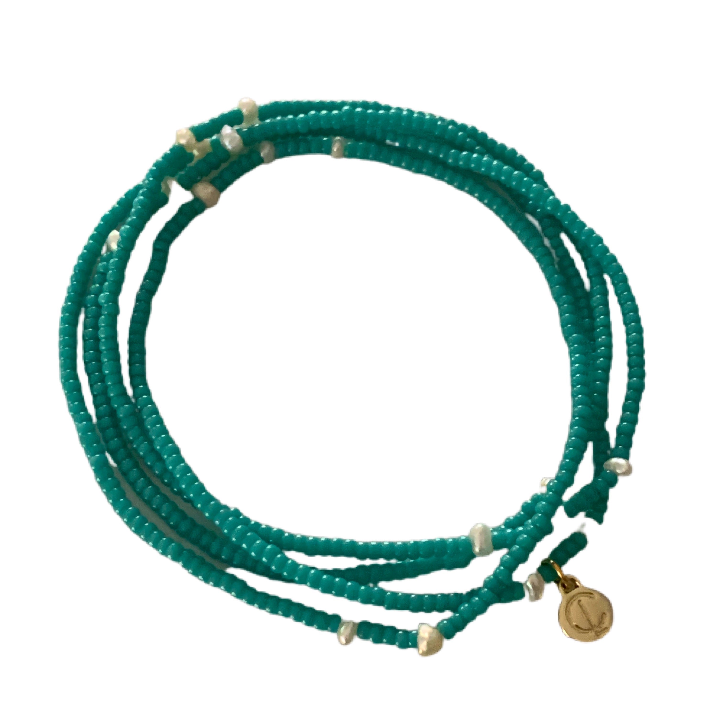 Caryn Lawn Essex Pearl Wrap- Turquoise