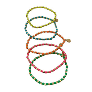 Seashore Tube Bracelet- Neon Kelly/Gold
