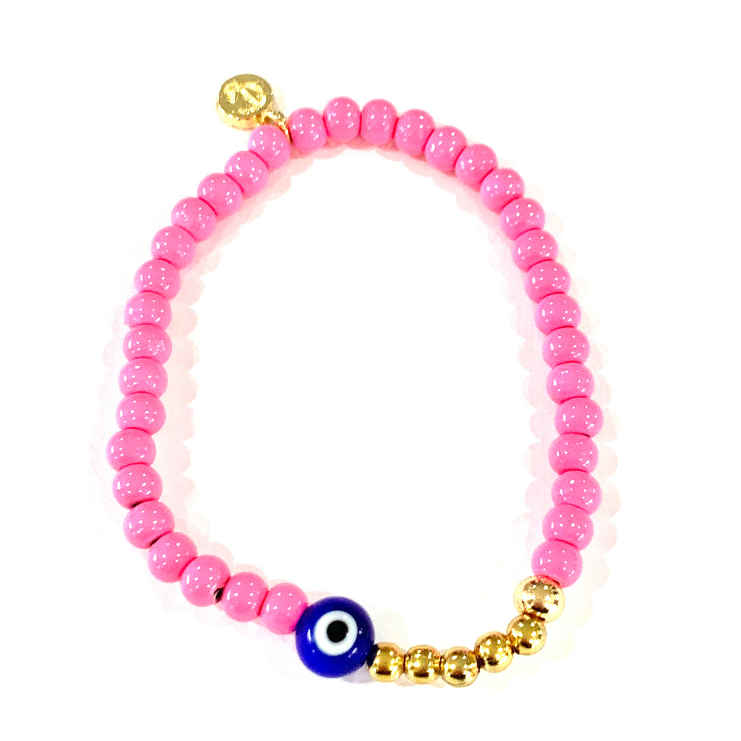 Purple Orange Hot Pink Acrylic and Clay Bead Bracelet - Etsy | Pink beaded  bracelets, Clay bead necklace, Clay beads