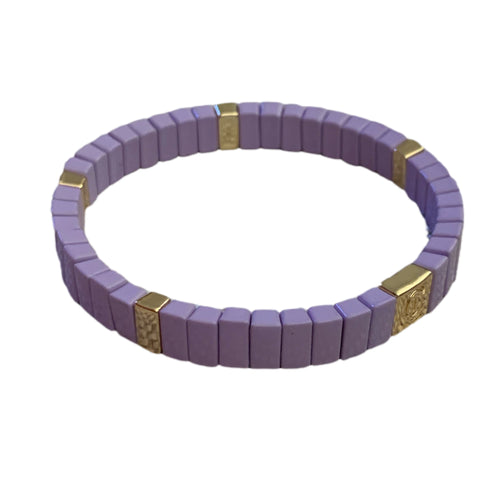 Tile Bead Bracelet - Navy/Gold – Caryn Lawn