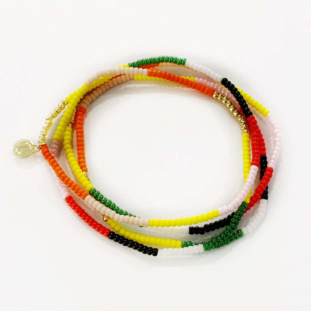 Caryn Lawn Seed Bead Bracelet Set- Montego