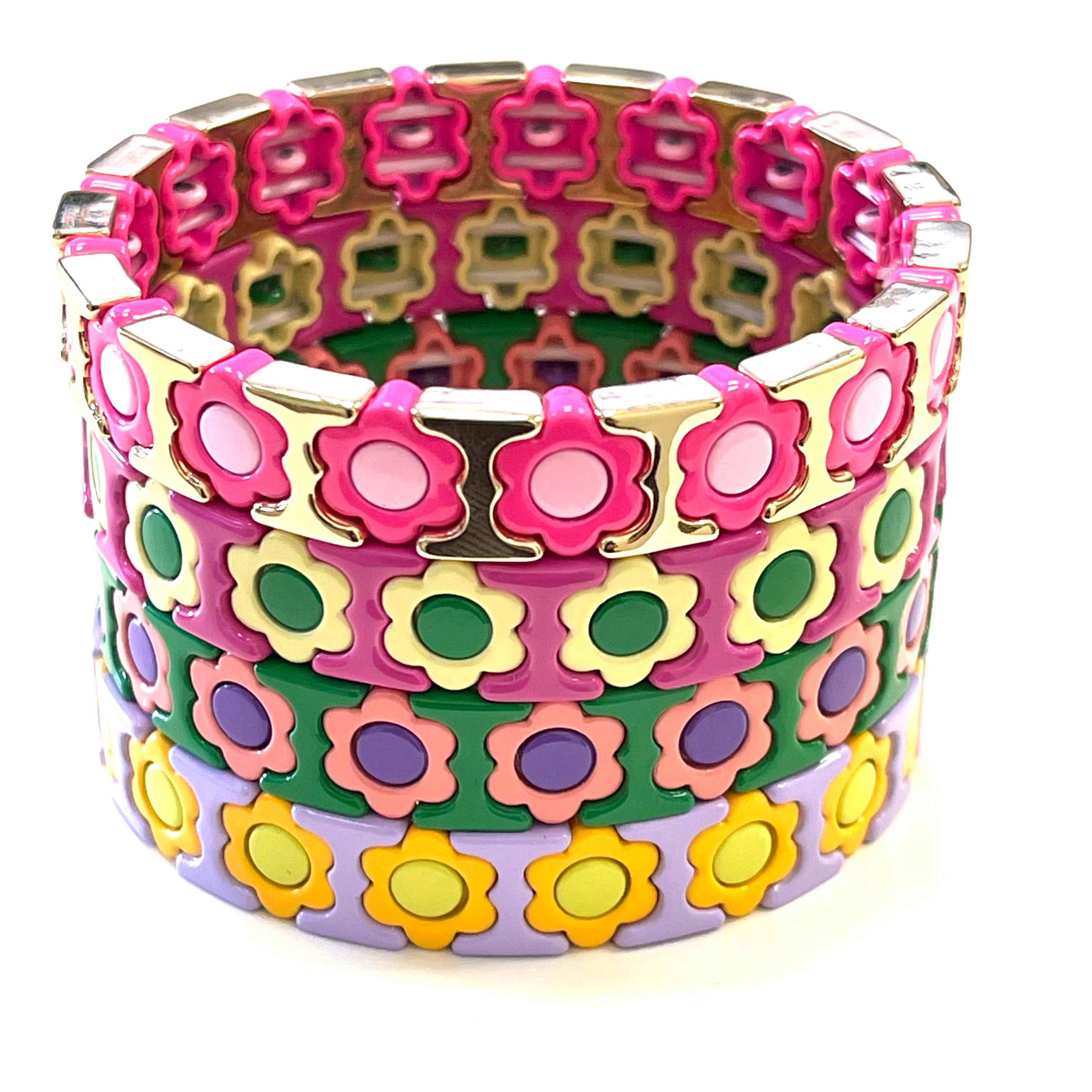 Caryn Lawn Daisy Bracelet Hot Pink Kelly