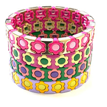 Load image into Gallery viewer, Caryn Lawn Daisy Bracelet Hot Pink Kelly
