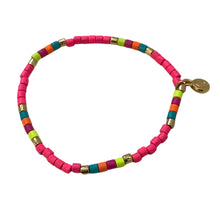 Load image into Gallery viewer, Caryn Lawn Seashore Tube Bracelet- Neon Pink Multi