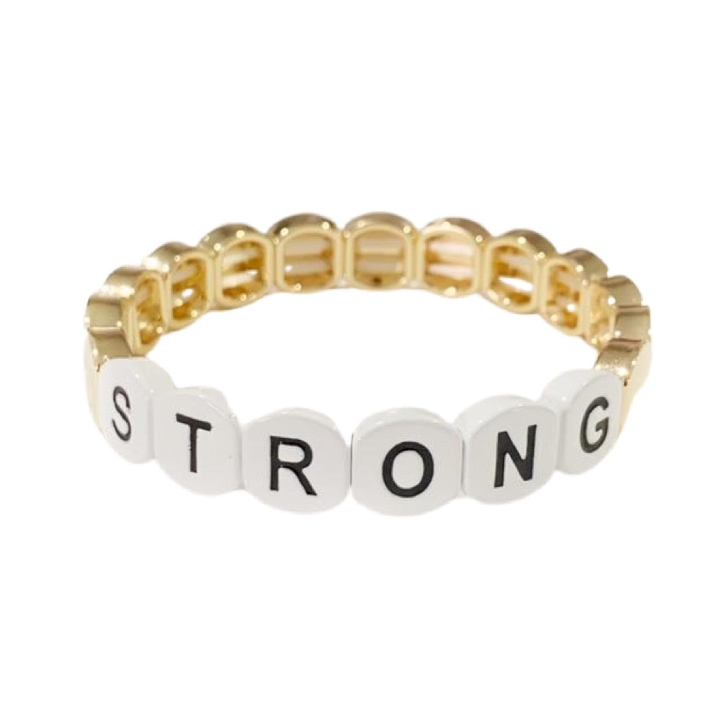 Caryn Lawn Word Tile Bracelet- Strong