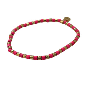 Caryn Lawn Seashore Tube Bracelet- Neon Pink/Gold