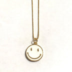 Caryn Lawn Happy Face Necklace- White