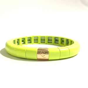 Caryn Lawn Tile Tube Bracelet- Neon Yellow