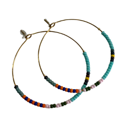 Caryn Lawn Baja Hoop Earring- Azul