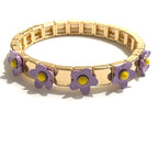 Caryn Lawn Flower Tile Bracelet- Lavender/Canary