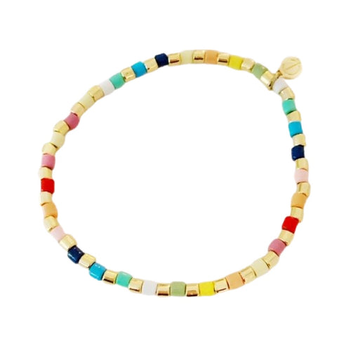 Seashore Tube Bracelet- Mini Gold Rainbow