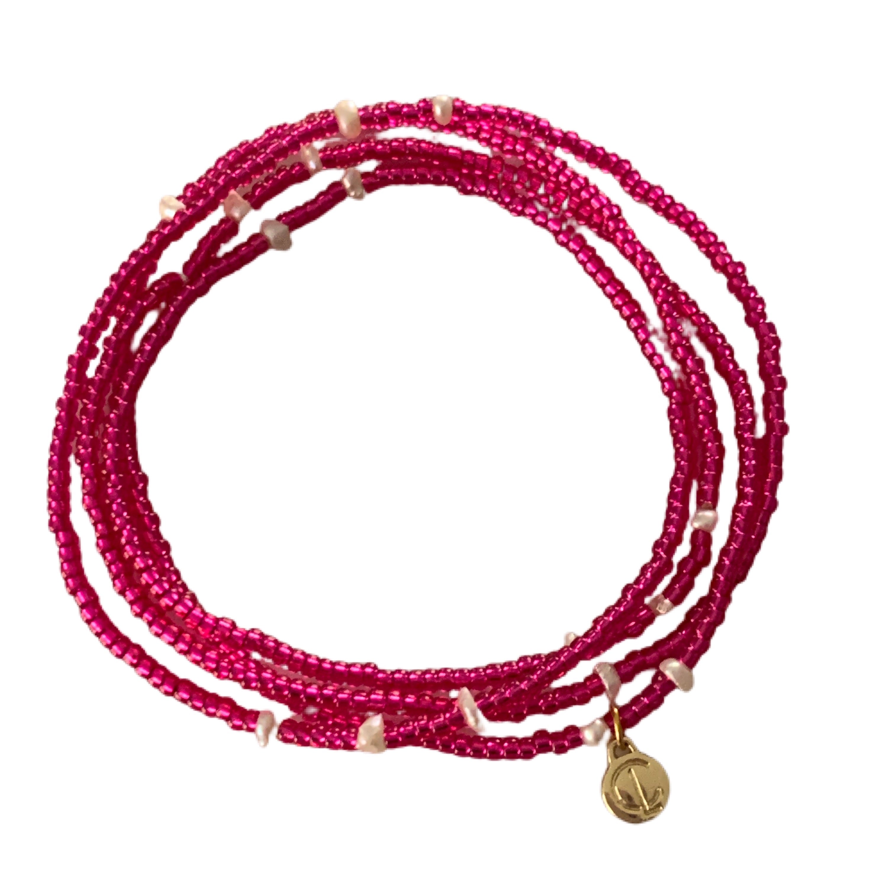 Caryn Lawn Essex Pearl Wrap- Hot Pink