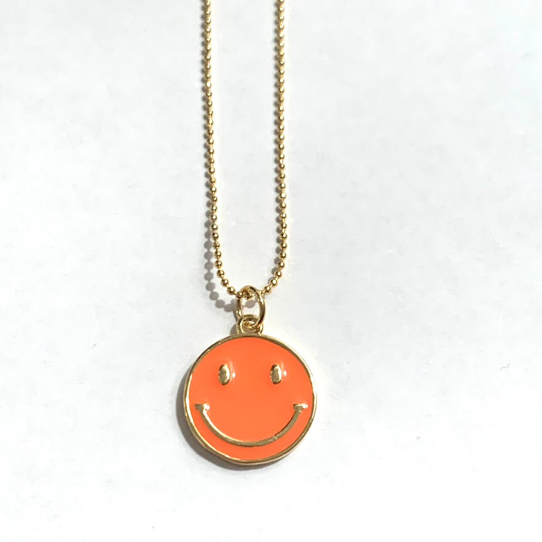 Caryn Lawn Happy Face Neclace- Orange