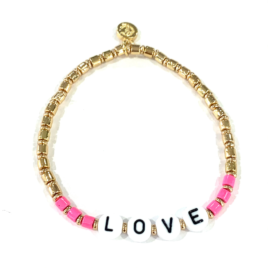 Seashore Tube Bracelet- Love Pink