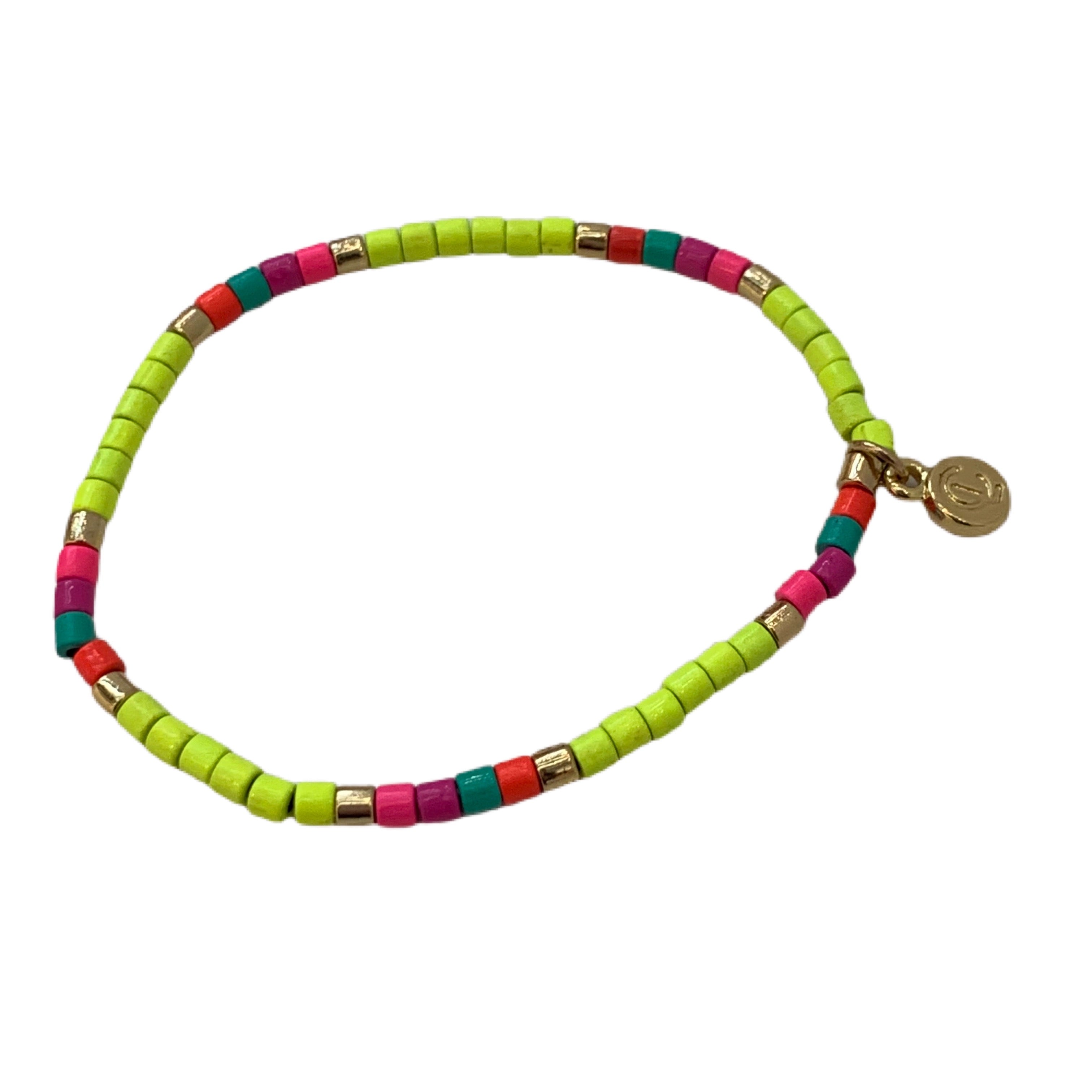 Caryn Lawn Seashore Tube Bracelet- Neon Yellow Multi