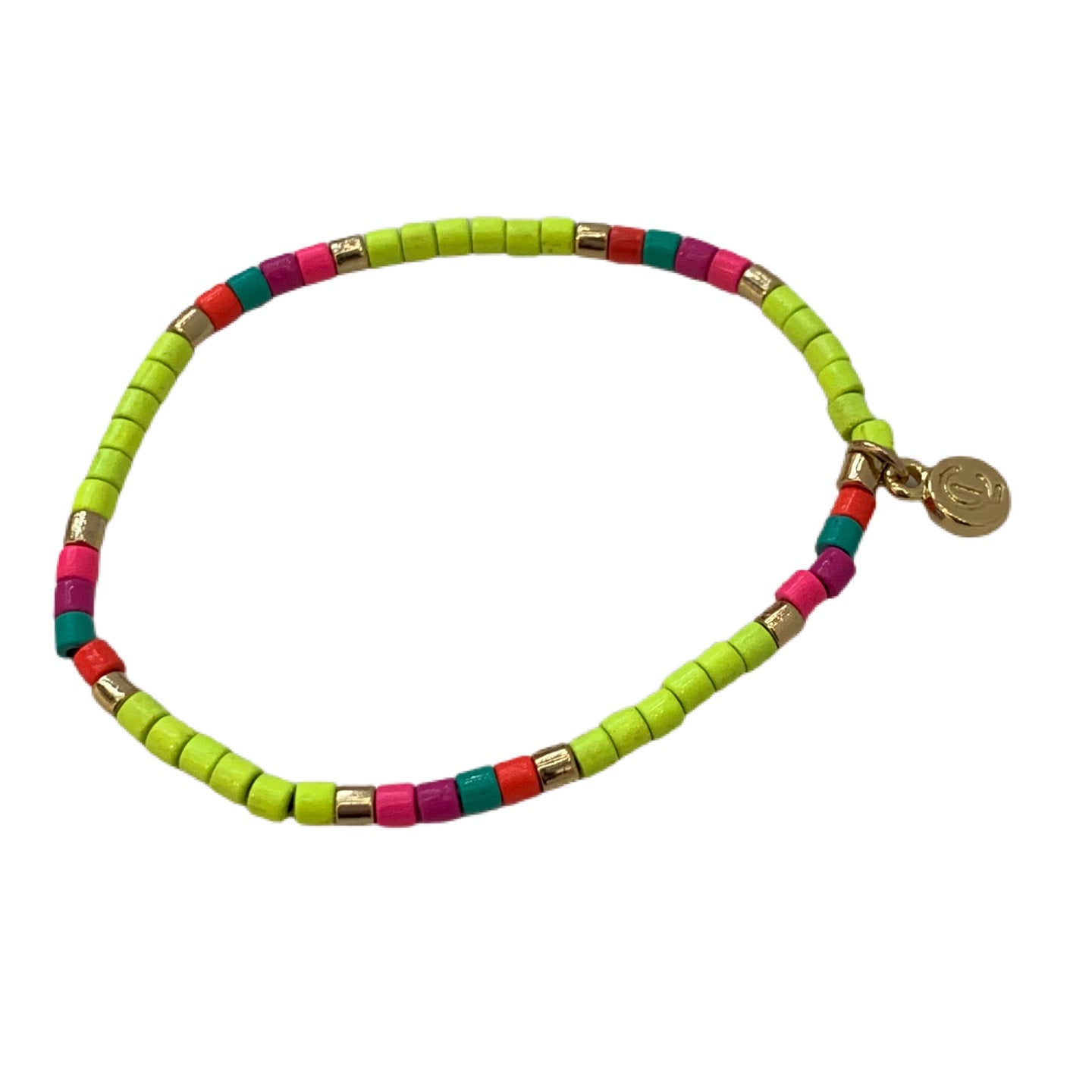 Caryn Lawn Seashore Tube Bracelet- Neon Yellow Multi