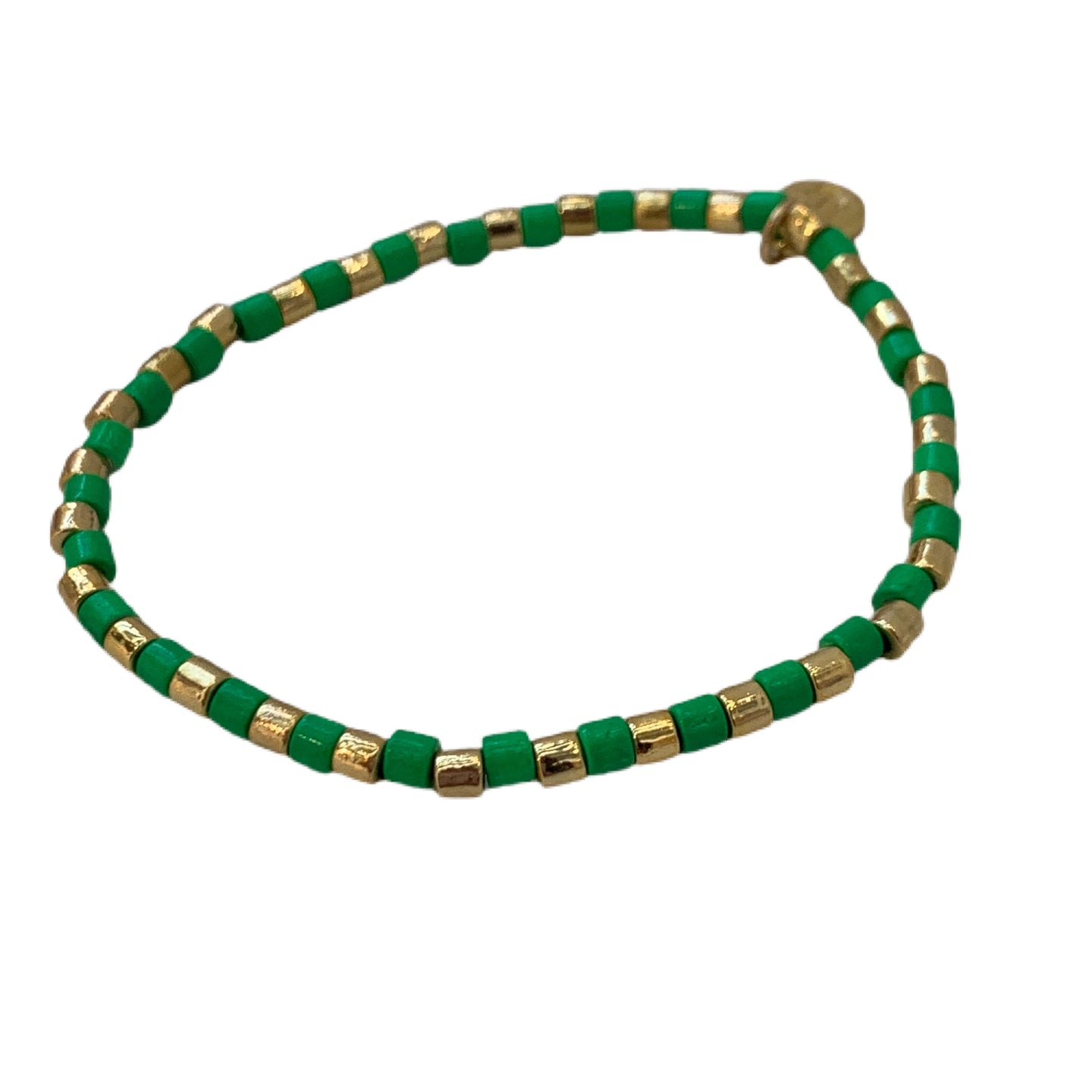 Caryn Lawn Seashore Tube Bracelet- Neon Kelly/Gold