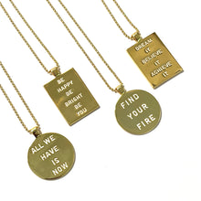 Load image into Gallery viewer, Caryn Lawn Word Plate Necklace- Find your fire