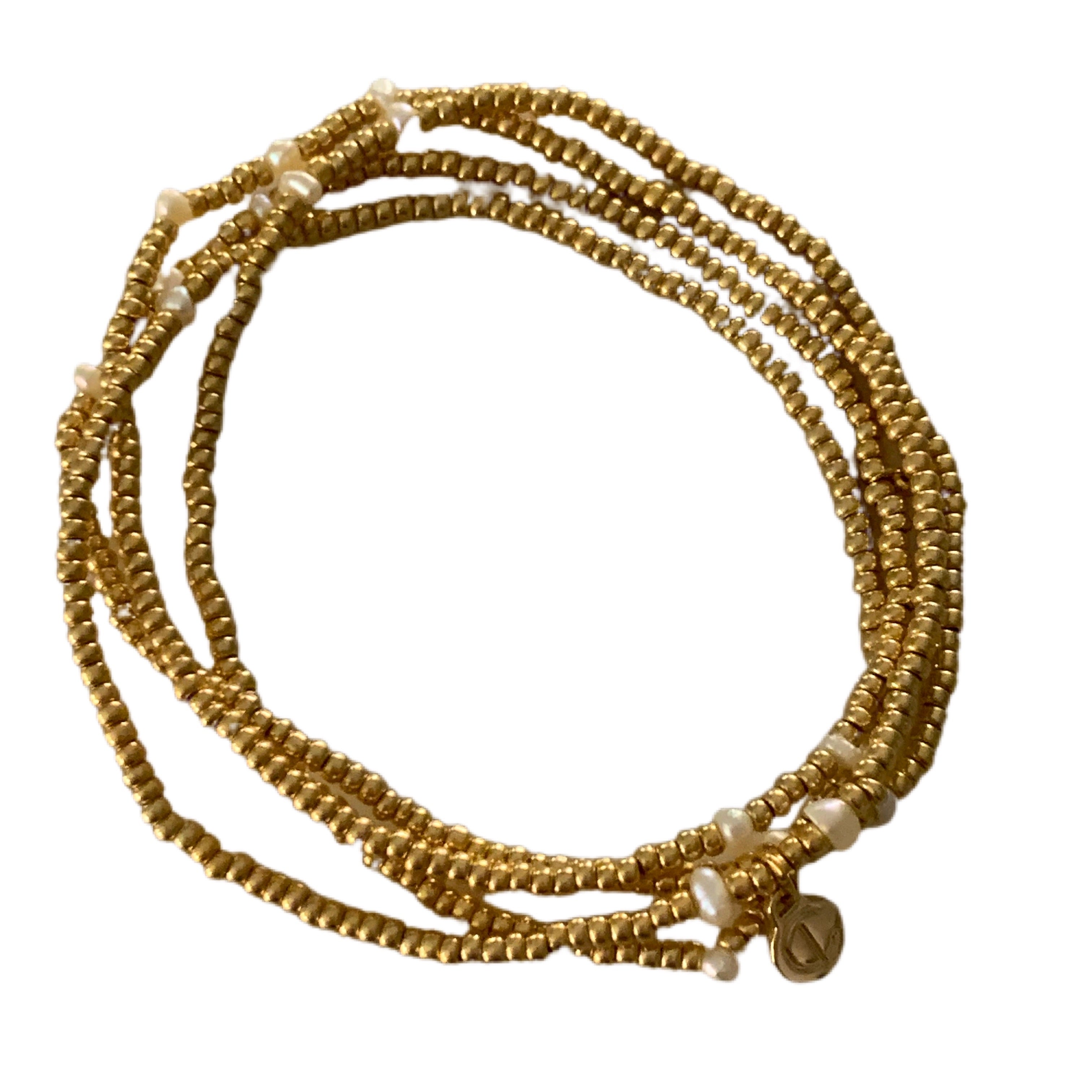 Caryn Lawn Essex Pearl Wrap - Gold